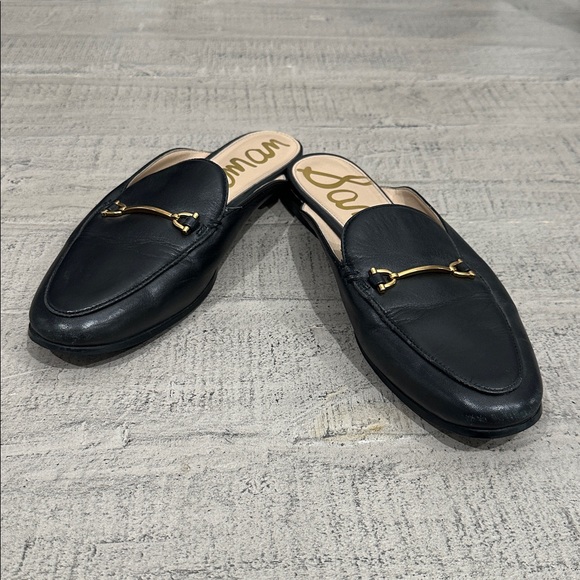 Sam Edelman Black Loafers with Gold Detail 7.5 - Picture 1 of 8